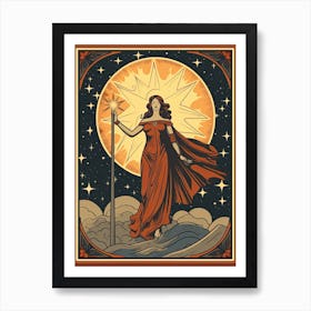 The Star Tarot Card, Vintage 1 Art Print