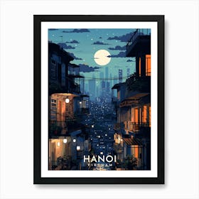 Hanoi Vietnam Landscape Retro Travel Art Print