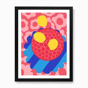 Lemon Flower Plate Art Print