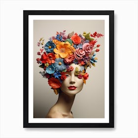 Head of Flowers Art Print