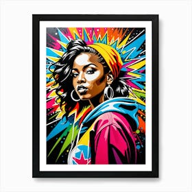 Graffiti Mural Of Beautiful Hip Hop Girl 39 Art Print