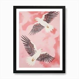Pink Ethereal Bird Painting Eagle Art Print