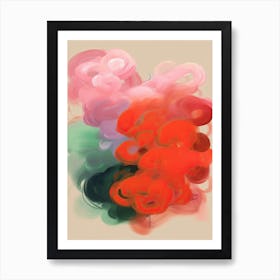 Brush Stroke Flowers Abstract 7 Art Print