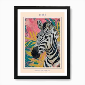 Zebra Brushstrokes Poster 4 Art Print