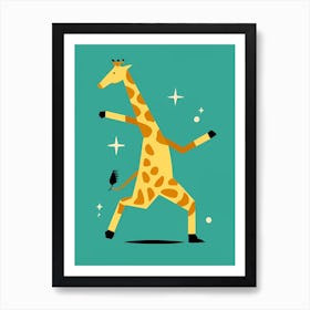 Giraffe Dancing 1 Art Print