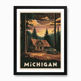 Vintage Travel Poster Michigan 3 Art Print