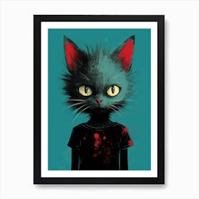 Cat With Bloody Eyes Art Print