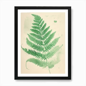 Green Ink Painting Of A Walking Fern 1 Art Print