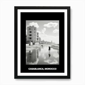 Poster Of Casablanca, Morocco, Mediterranean Black And White Photography Analogue 4 Art Print