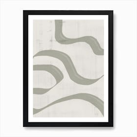 Wavy Lines Green And Neutral Art Print