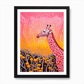 Dotty Giraffe Portrait 3 Art Print