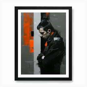 Man In Black And Orange Art Print