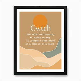 Welsh Cwtch Orange Sunset Art Print