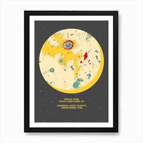 Moon Sphere Apollo 12 Lunar Landing Site Art Print