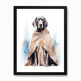 Great Dane Dog As A Jedi 1 Art Print