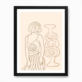 Woman In A Dress Art Print