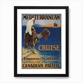 Mediterranean Cruise Canadian Pacific Poster, George E Mcelroy Art Print