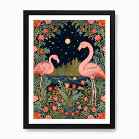 William Morris Pink Flamingos 2 Art Print