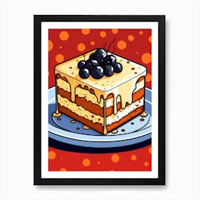 Blueberry Iced Drizzle Cake Pop Art Art Print