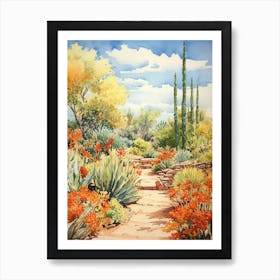 Desert Botanical Garden Usa Watercolour 1 Art Print