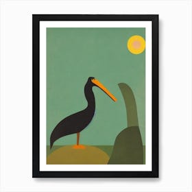 Pelican Midcentury Illustration Bird Art Print