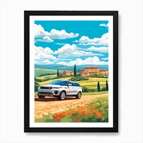 A Range Rover In The Tuscany Italy Illustration 4 Art Print