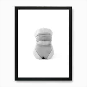 Back Of A Woman Black And White Minimalist Feminine Boho Abstract Body Positivity Art Print Art Print