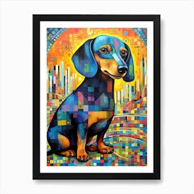 Dachshund abstract 2 Art Print