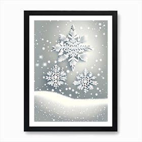 Snowflakes, On A Field, Snowflakes, Marker Art 1 Art Print