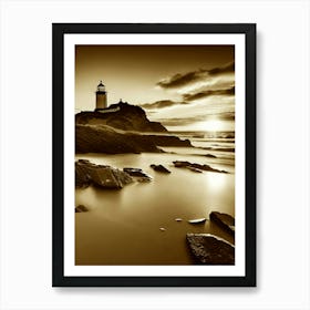 Lighthouse At Sunset 56 Art Print