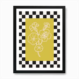 Modern Checkered Flower Poster  6 Art Print