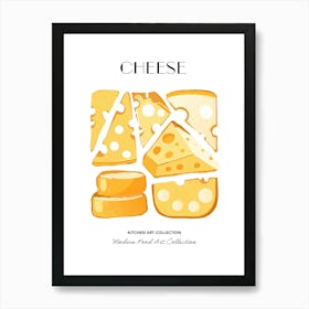 Cheese Print Kitchen Art Kitchen Poster Food Art Mid Century Modern Art Print