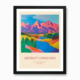 Colourful Abstract Grand Teton National Park Usa 6 Poster Art Print