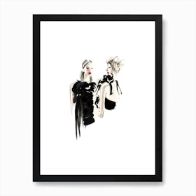 Girls With Red Lipstick Art Print