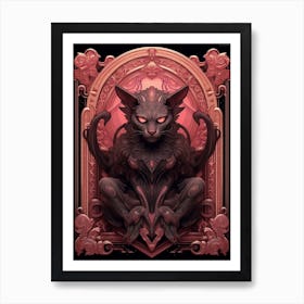 Gargoyle Tarot Pink & Black 4 Art Print