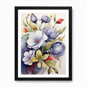 Watercolor Flowers 2 Art Print