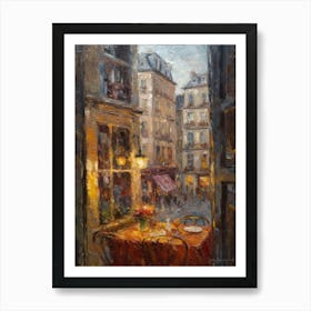 Window View Of Paris In The Style Of Impressionism 3 Poster