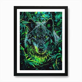 Wolf In The Jungle 6 Art Print