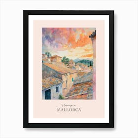 Mornings In Mallorca Rooftops Morning Skyline 3 Art Print