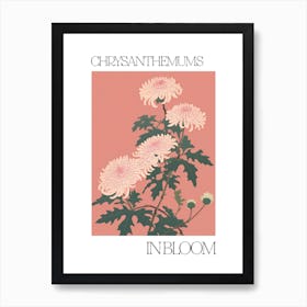 Chrysanthemums In Bloom Flowers Bold Illustration 3 Art Print