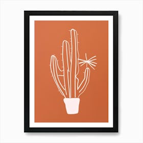 Cactus Line Drawing Chamaecereus Silvestrii 2 Art Print