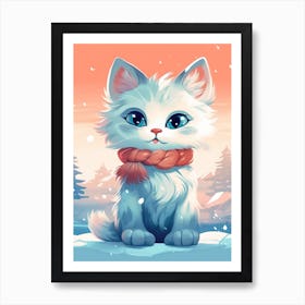 Cute Kitten Scandinavian Style Illustration 2 Art Print