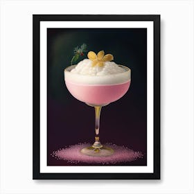 Clover Club Pointillism Cocktail Poster Art Print