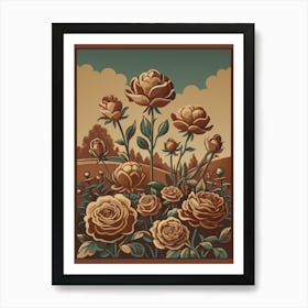 Roses Vintage Art Print