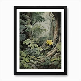 Vintage Jungle Botanical Illustration Philodendron 2 Art Print