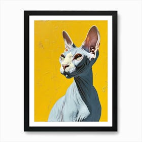 Sphynx Cat Relief Illustration 3 Art Print