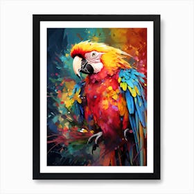 Bright Digital Watercolour Parrot 4 Art Print