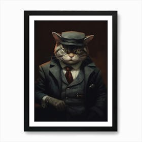 Gangster Cat American Shorthair Art Print