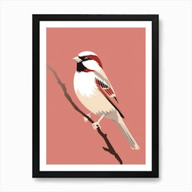 Minimalist Sparrow 2 Illustration Art Print