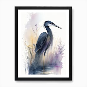 Black Heron Gouache 3 Art Print